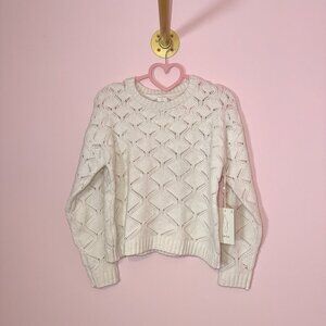 Joie Ivory Open-Knit Cropped Sweater – Lightweight & Chic, NWT, Size M